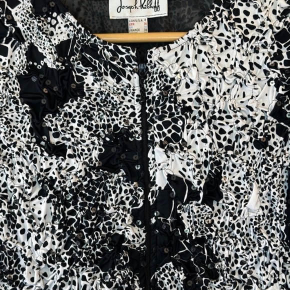 Joseph Ribkoff Textured Stretchy Sequin Embellished Zip Front Jacket Womens 8 - Picture 5 of 16